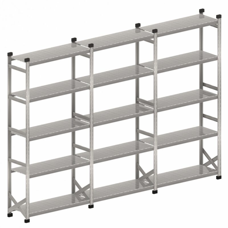 Legbordstelling S1 set 3 x 1200 mm H2500 x D400