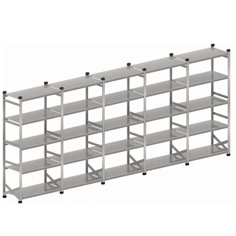 Legbordstelling S1 set 5 x 1200 mm H2500 x D600