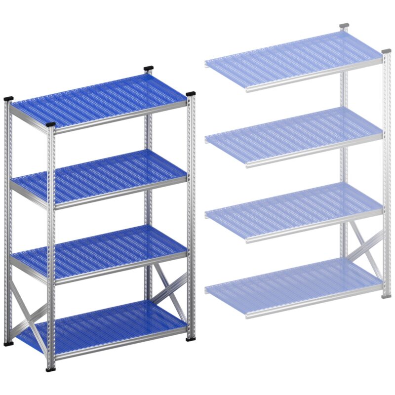 Legbordstelling S1 startset 1200 mm H1972 x D600 kunststof afdekplaat blauw