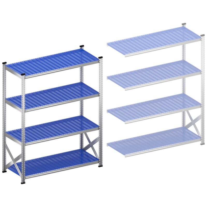 Legbordstelling S1 startset 1500 mm H1972 x D600 kunststof afdekplaat blauw
