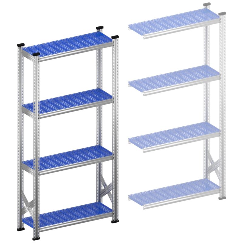 Legbordstelling S1 startset 900 mm H1972 x D400 kunststof afdekplaat blauw